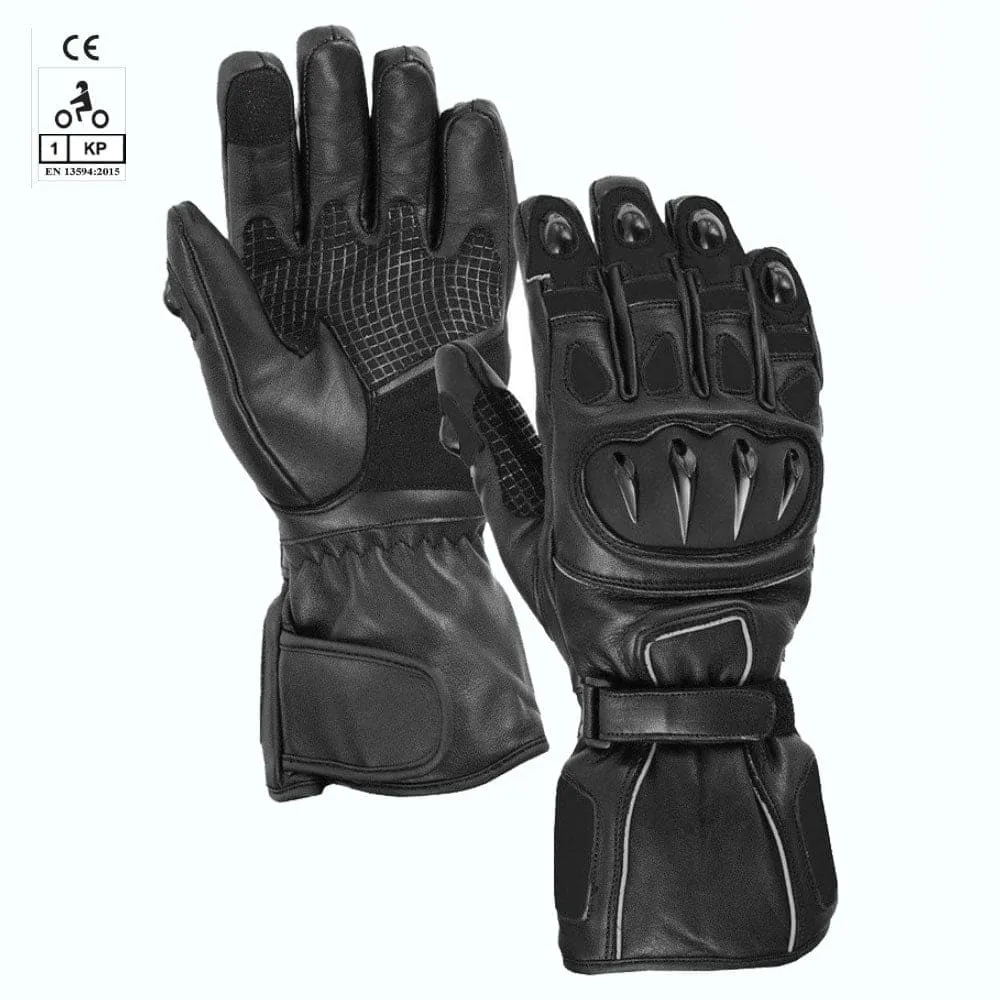 Motorcycle Leather Vented Waterproof Gloves