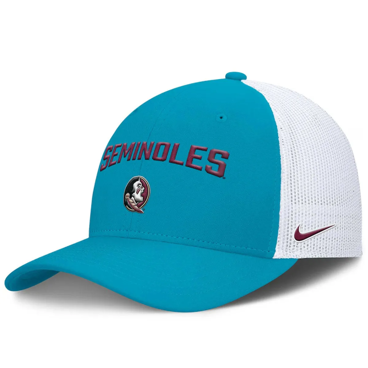 Nike Men's Seminoles/Seminole Logo Adjustable Trucker Cap - Turquoise/White