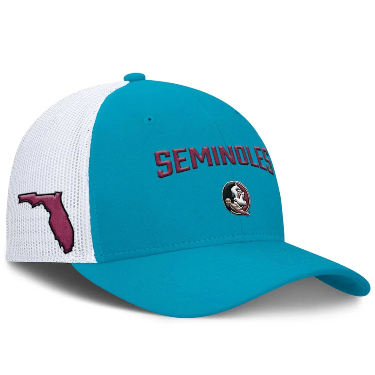 Nike Men's Seminoles/Seminole Logo Adjustable Trucker Cap - Turquoise/White