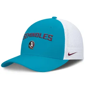 Nike Men's Seminoles/Seminole Logo Adjustable Trucker Cap - Turquoise/White