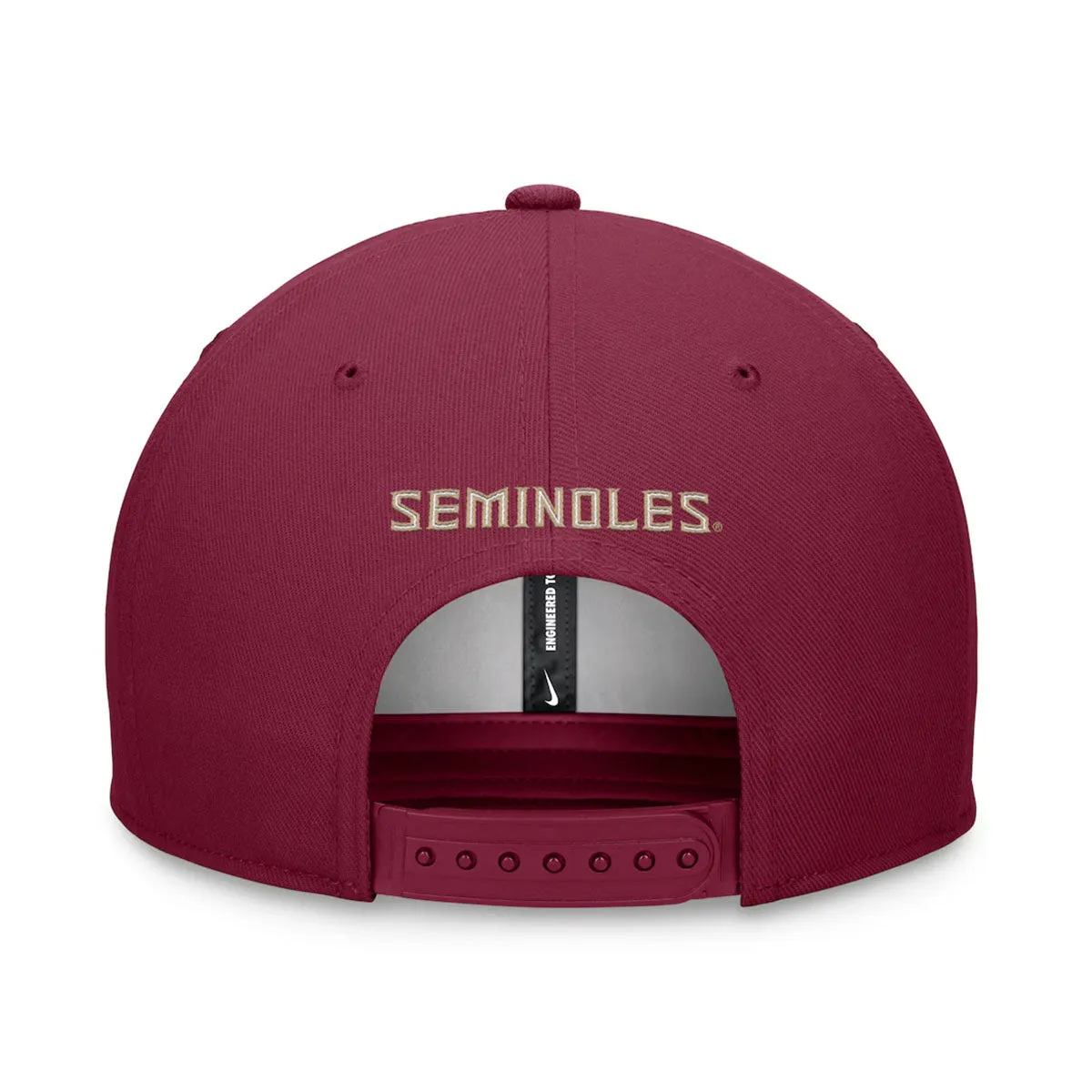 Nike Seminole Logo Dri-fit Pro Structured Square Bill Adjustable Cap - Garnet