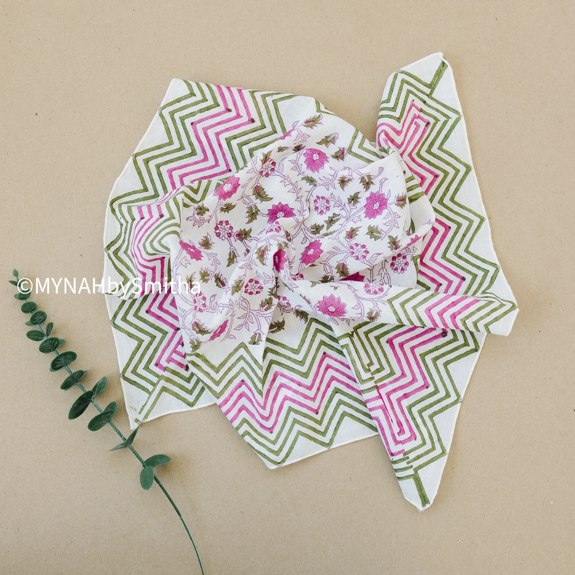 PADMA hand block print bandana