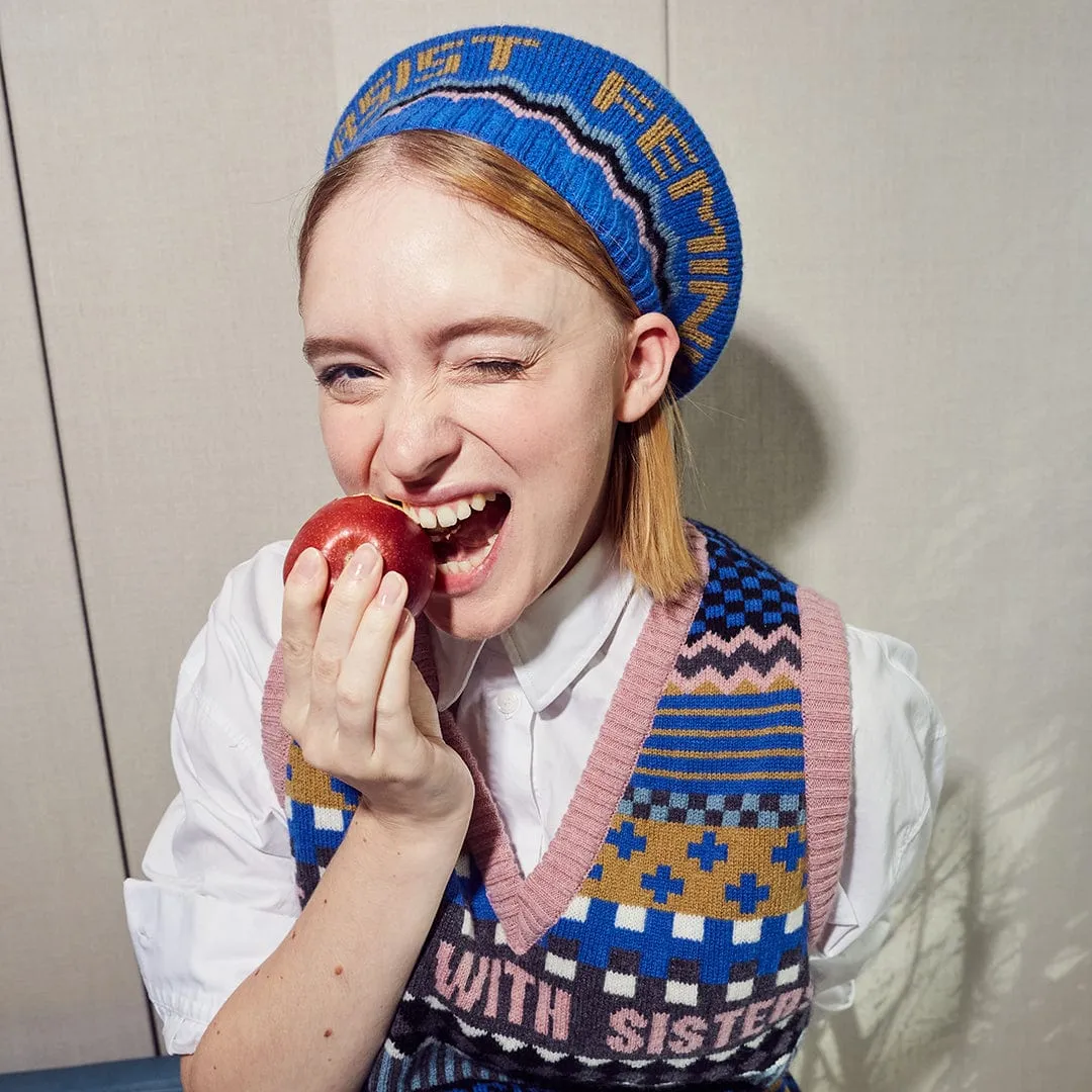 Patchwork Beret Tam in Klein Blue