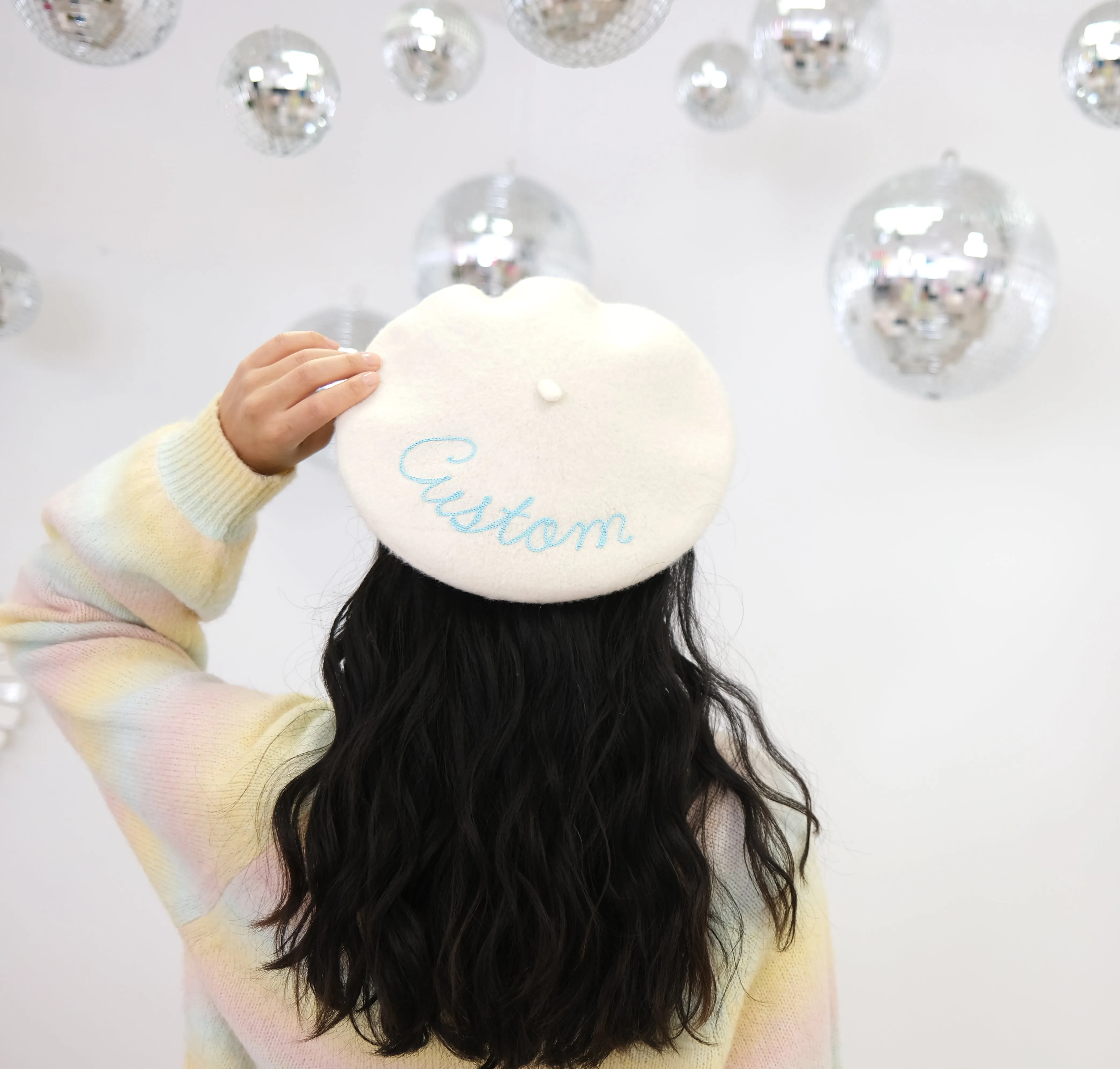 Personalized Beret with Back Stitching