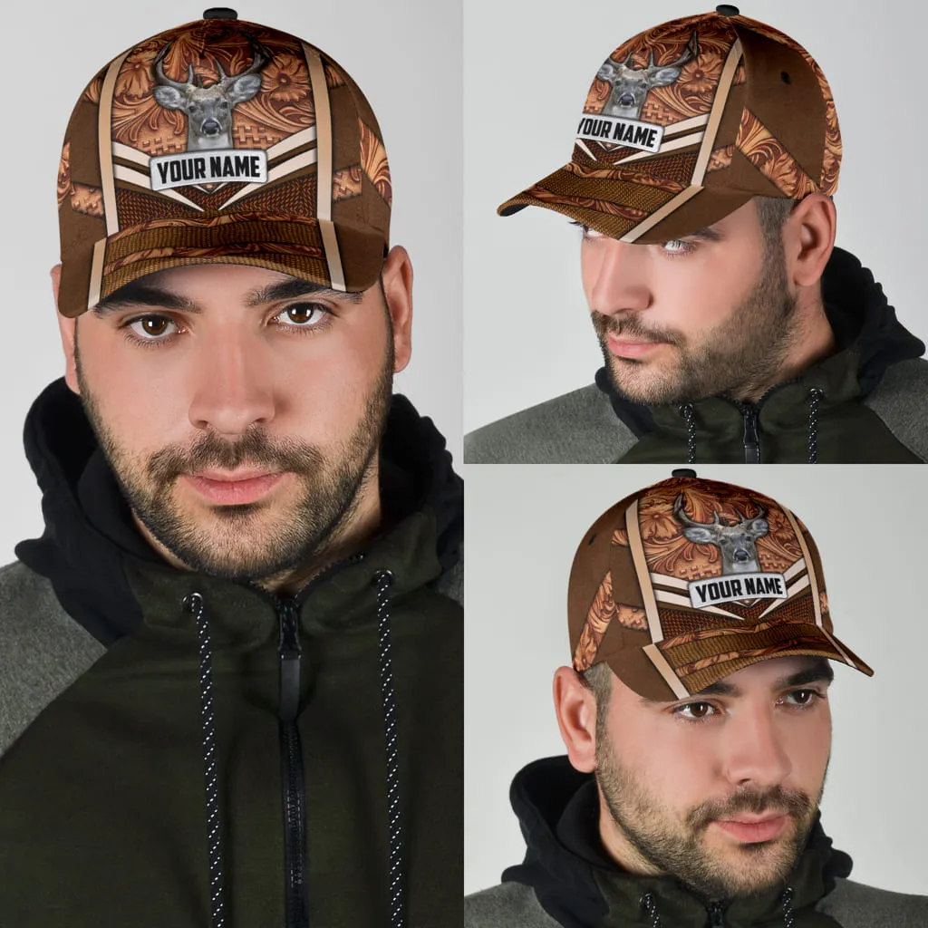 Personalized Brown Hunting Baseball Cap Hat For Men And Women Hunting Gift For Son Dad