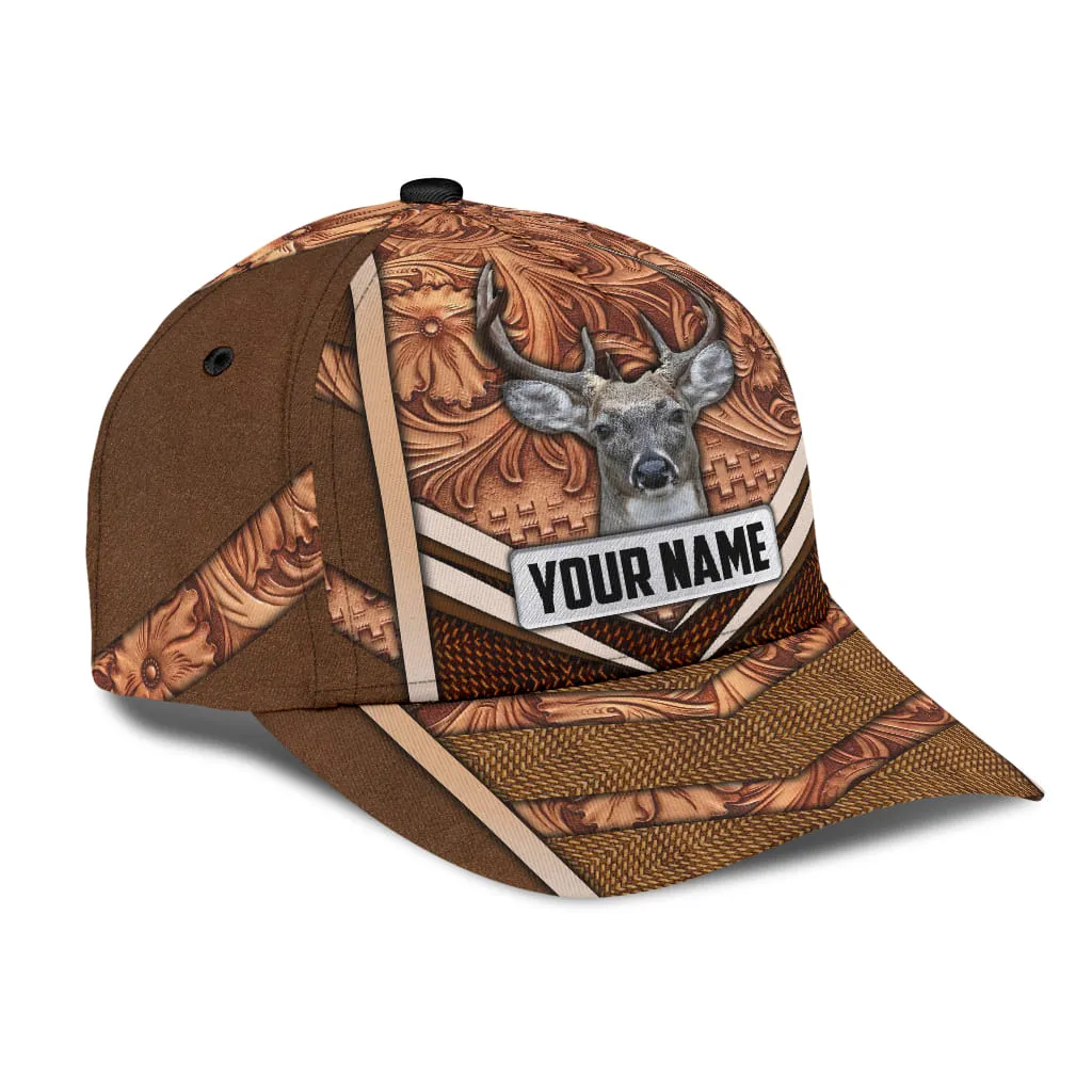 Personalized Brown Hunting Baseball Cap Hat For Men And Women Hunting Gift For Son Dad