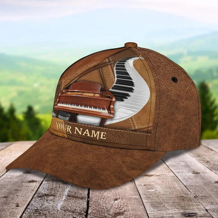 Personalized Water Color Piano 3D Baseball Cap for Girl, Piano Hat for Girlfriend Birthday