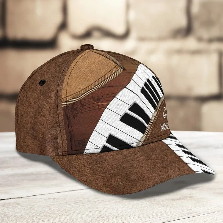 Personalized Water Color Piano 3D Baseball Cap for Girl, Piano Hat for Girlfriend Birthday