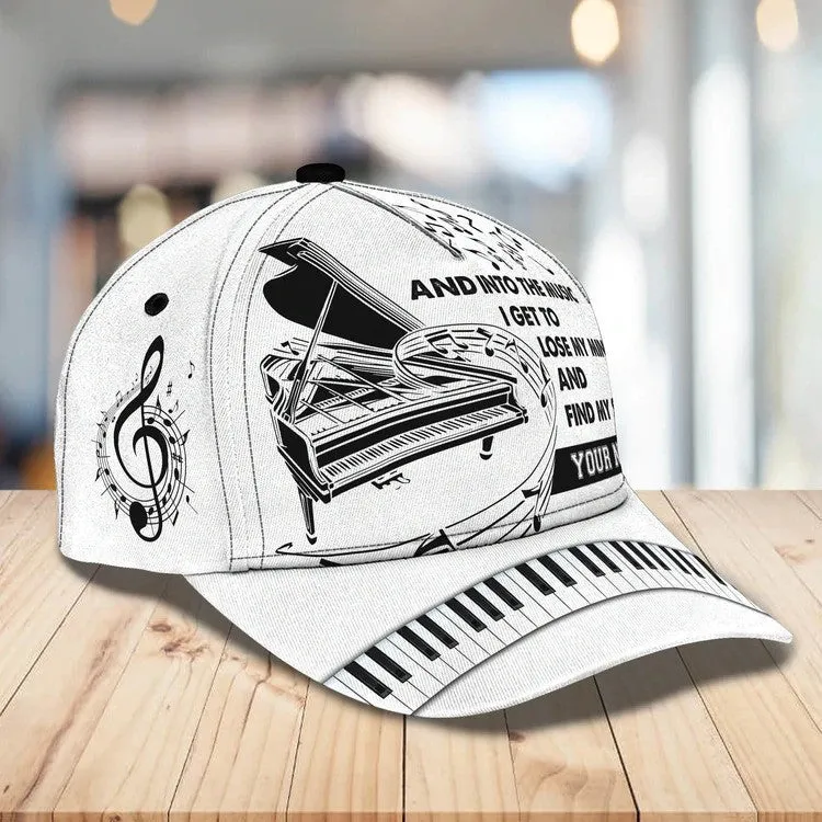 Personalized Water Color Piano 3D Baseball Cap for Girl, Piano Hat for Girlfriend Birthday