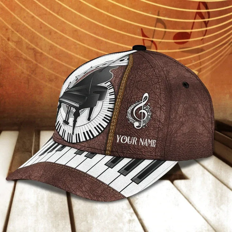 Personalized Water Color Piano 3D Baseball Cap for Girl, Piano Hat for Girlfriend Birthday