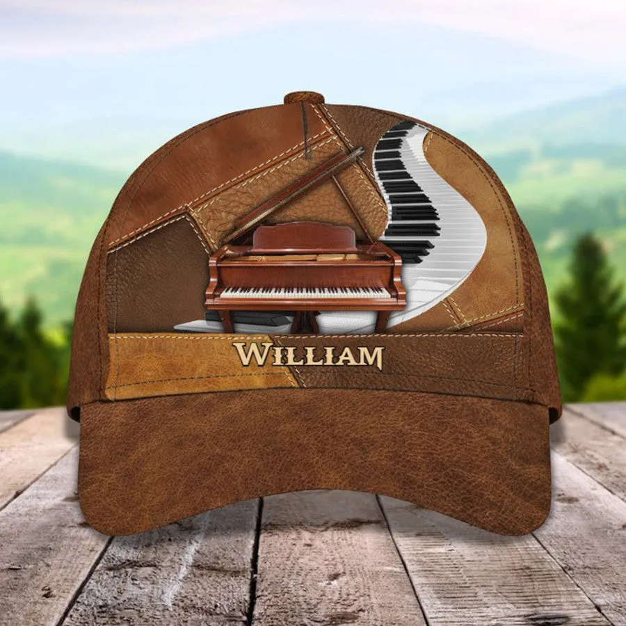 Personalized Water Color Piano 3D Baseball Cap for Girl, Piano Hat for Girlfriend Birthday