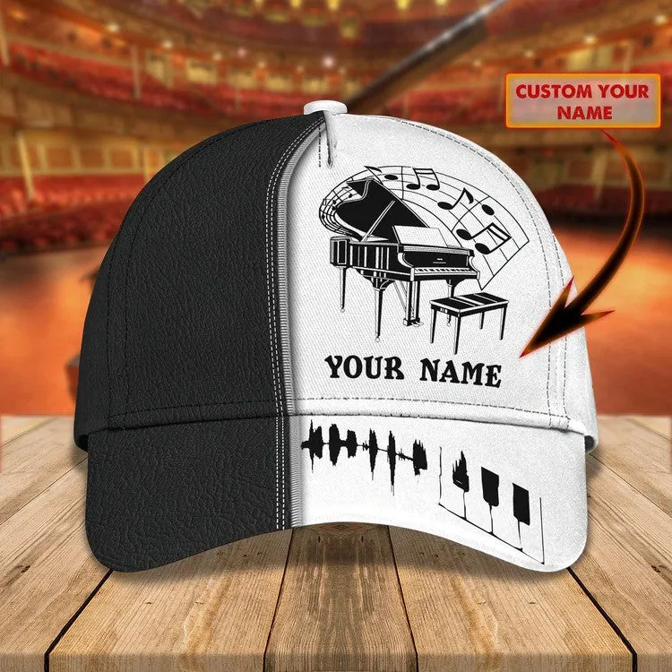 Personalized Water Color Piano 3D Baseball Cap for Girl, Piano Hat for Girlfriend Birthday