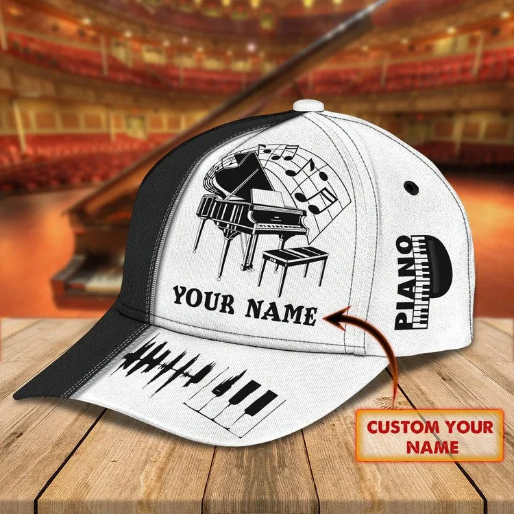 Personalized Water Color Piano 3D Baseball Cap for Girl, Piano Hat for Girlfriend Birthday