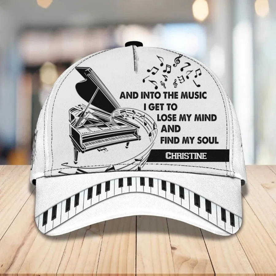 Personalized Water Color Piano 3D Baseball Cap for Girl, Piano Hat for Girlfriend Birthday