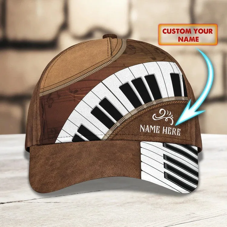 Personalized Water Color Piano 3D Baseball Cap for Girl, Piano Hat for Girlfriend Birthday