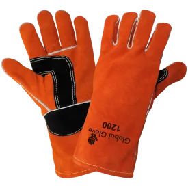 Premium Leather Welders Gloves Universal Size, 1200, Orange