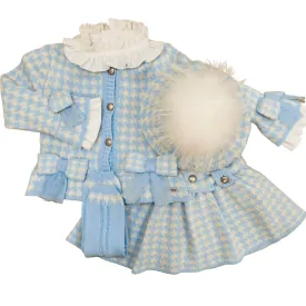 RAHIGO - Dog Tooth Five Piece Skirt Set - Baby Blue