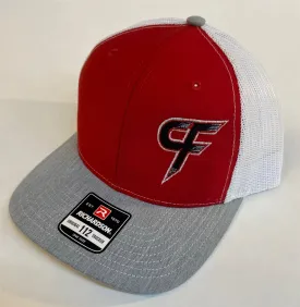 Red Gray Embridered CF Hat