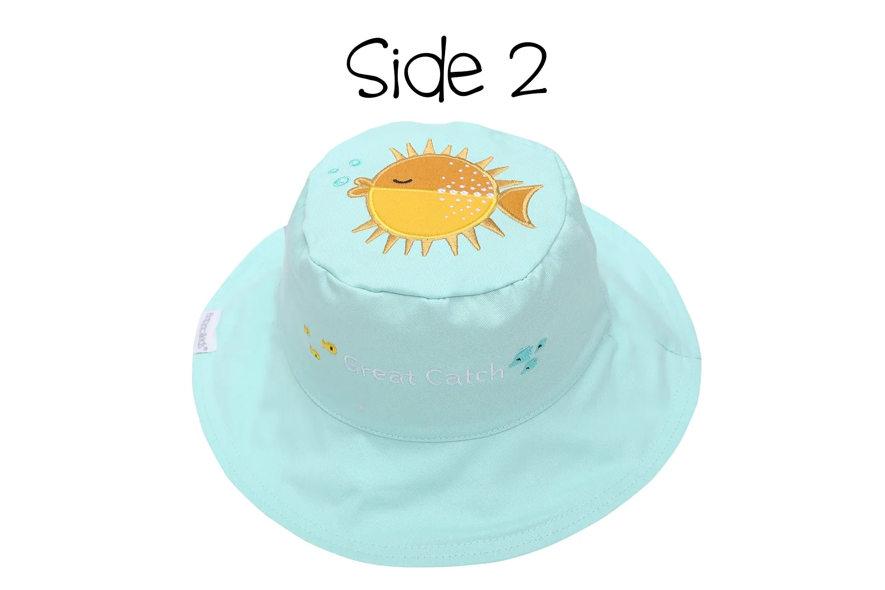 Reversible Baby & Kids Sun Hat - Fish & Jellyfish