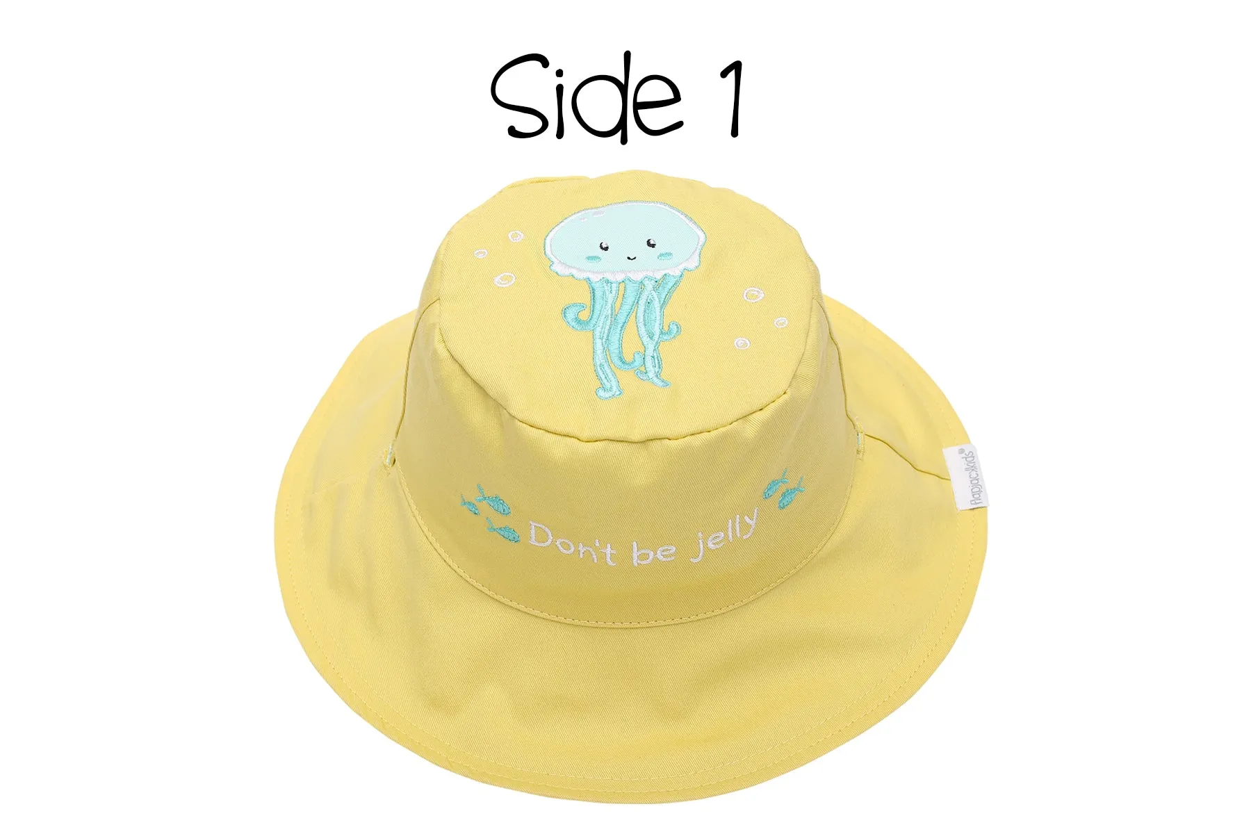 Reversible Baby & Kids Sun Hat - Fish & Jellyfish