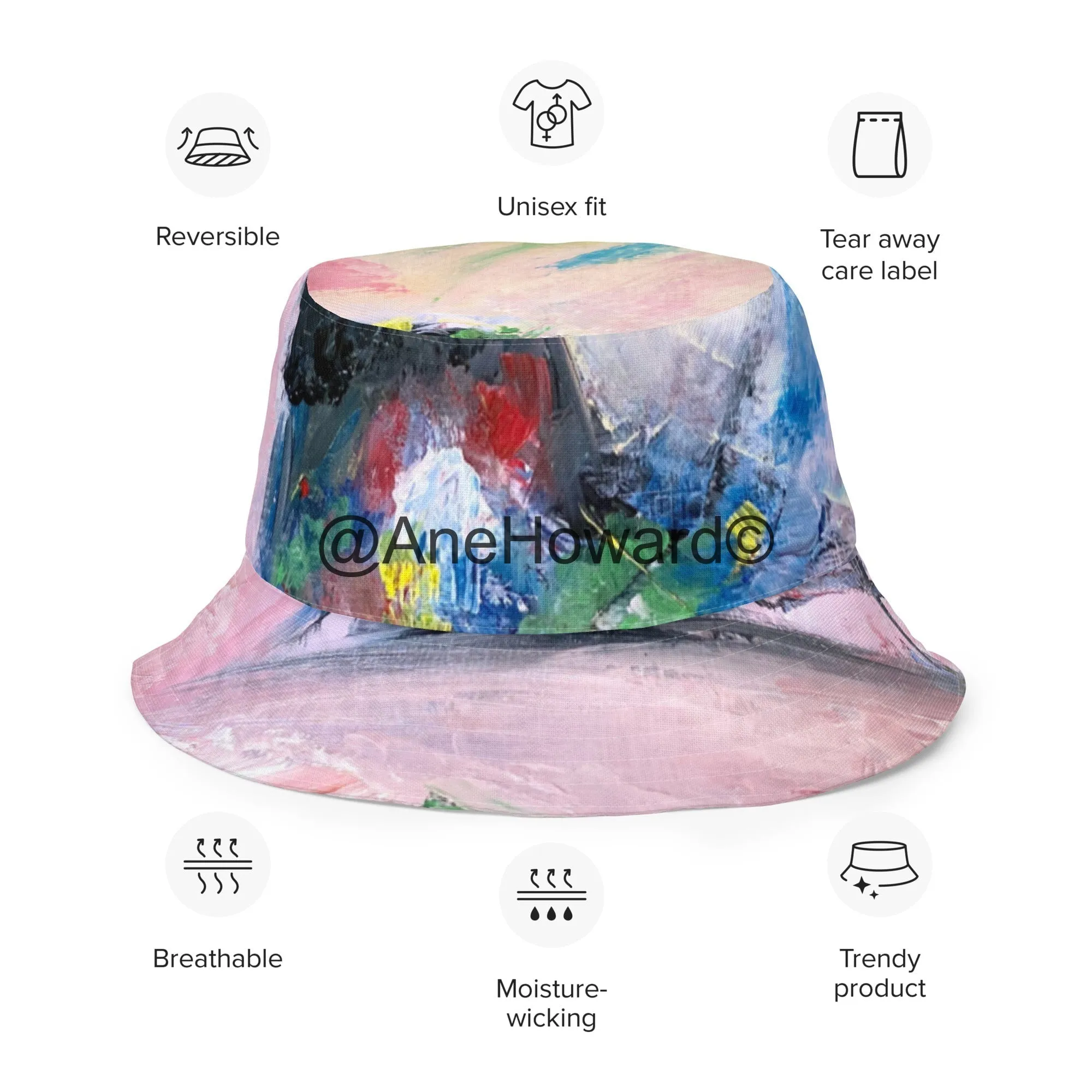 Reversible bucket hat Abstract Bird