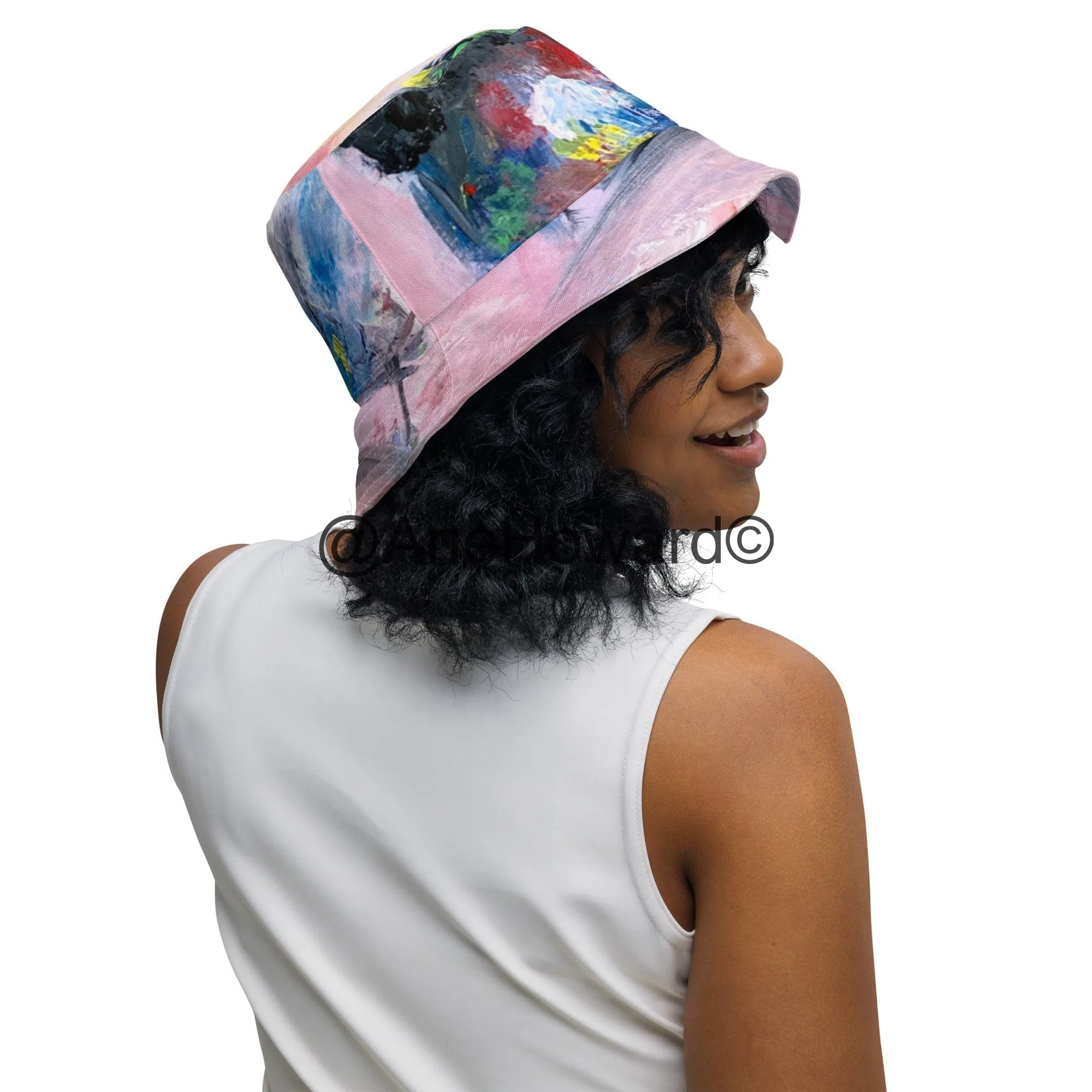 Reversible bucket hat Abstract Bird