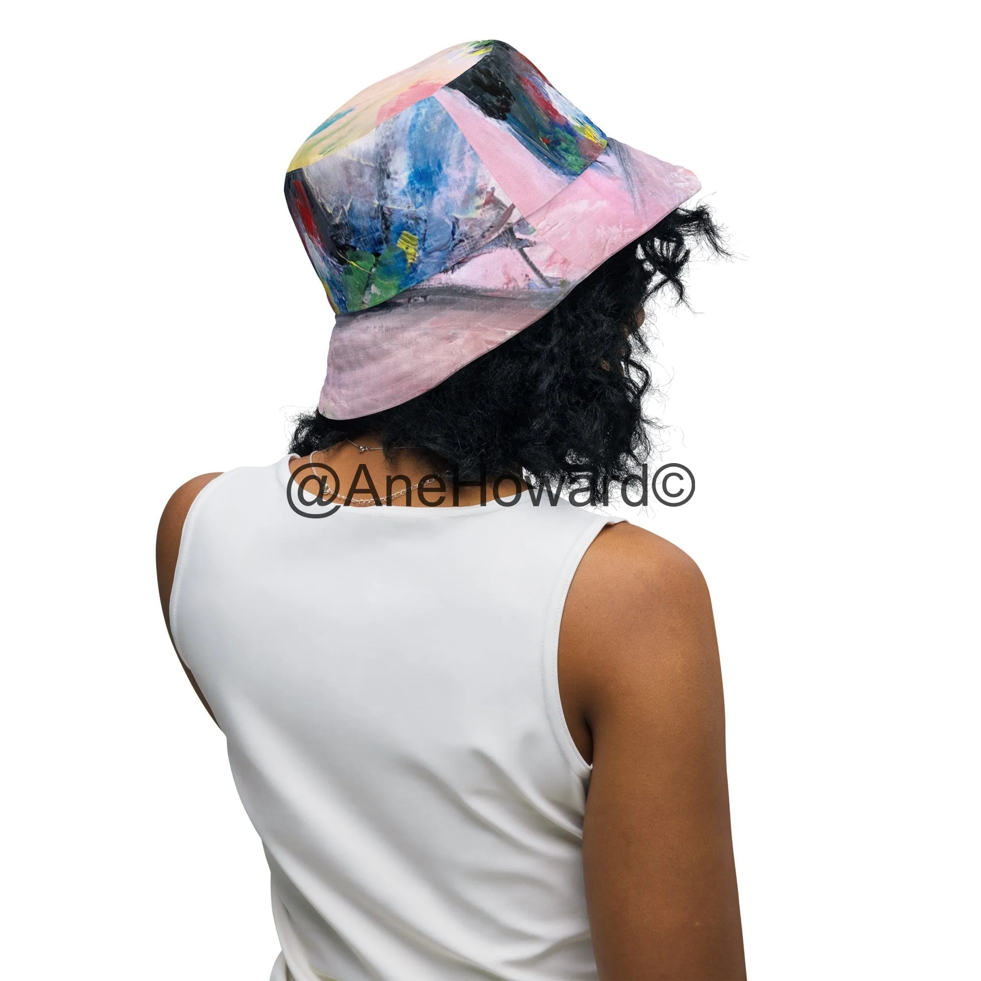 Reversible bucket hat Abstract Bird