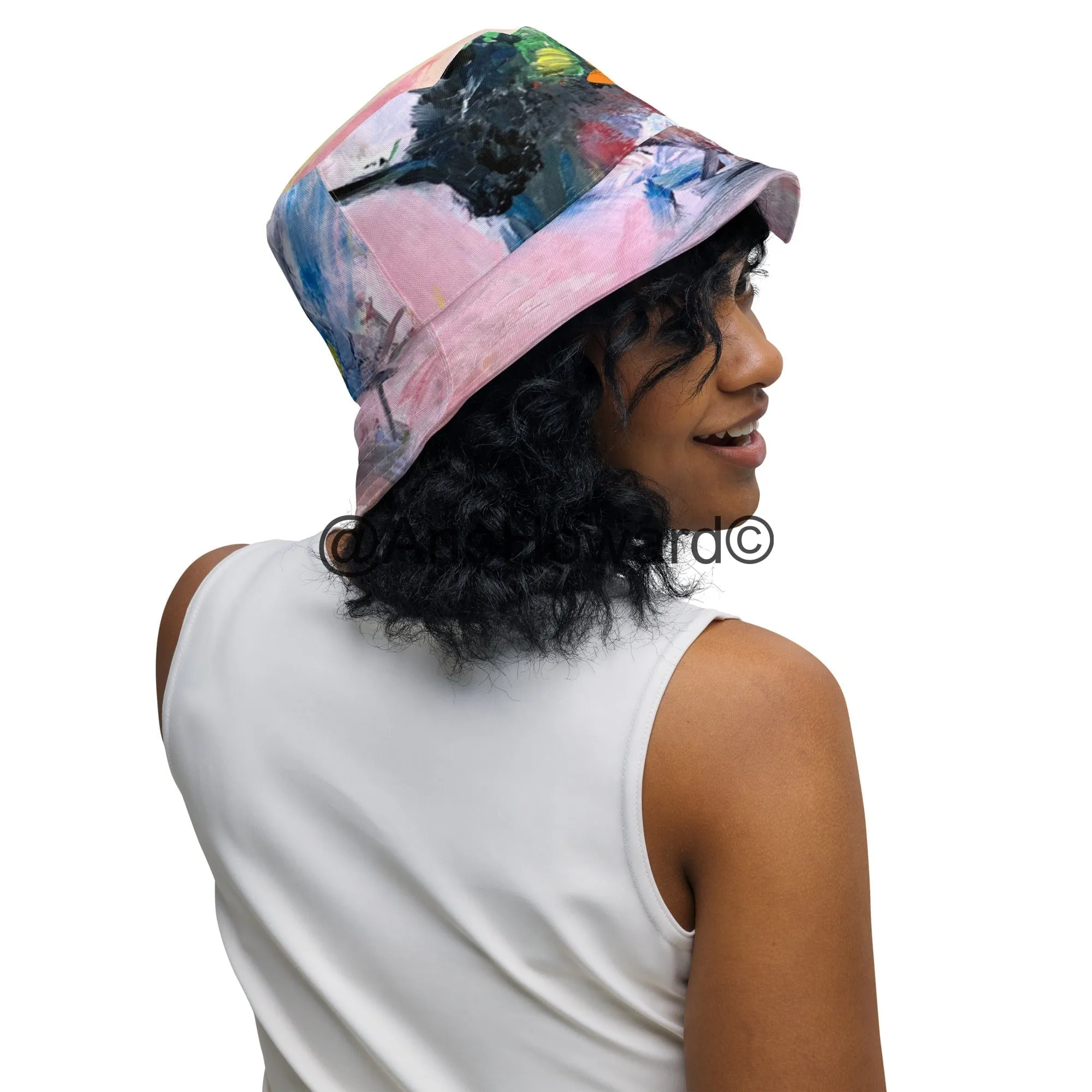 Reversible bucket hat Abstract Bird