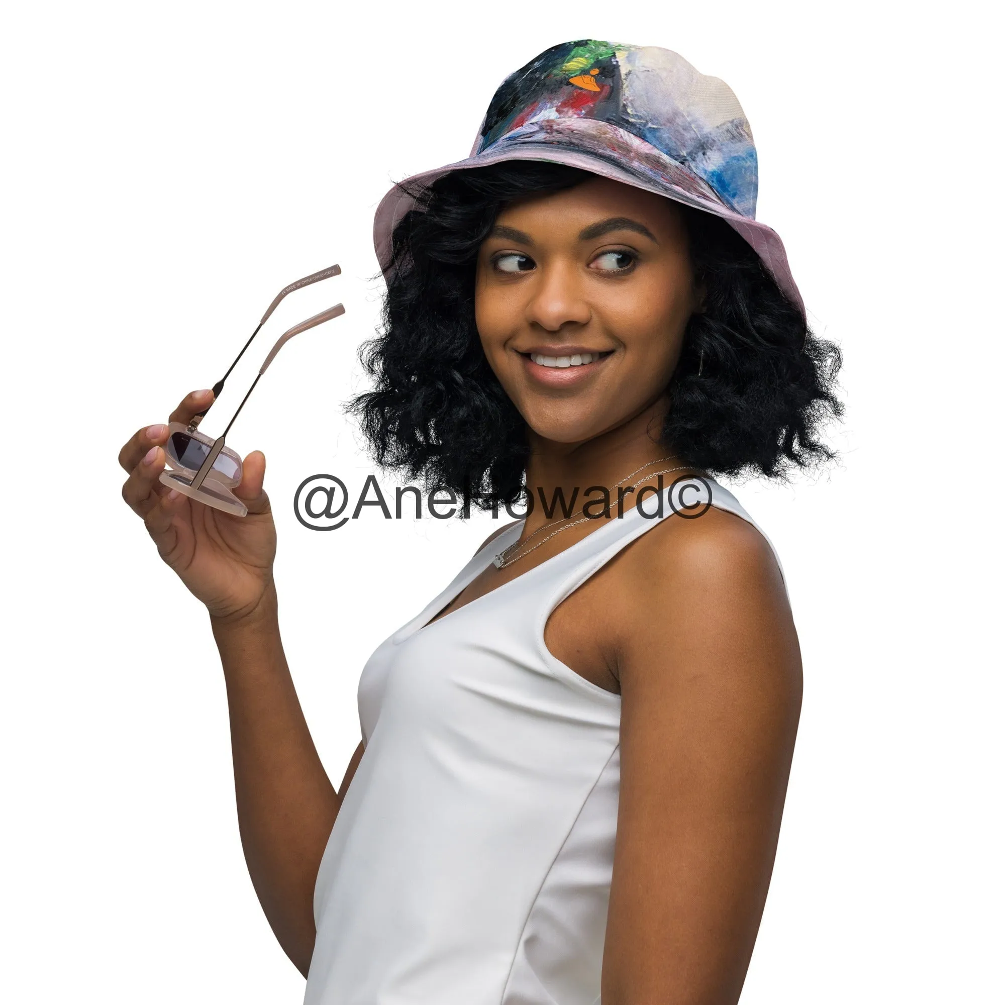 Reversible bucket hat Abstract Bird