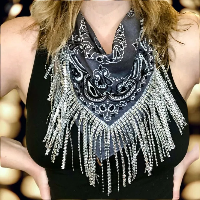 Rhinestone Fringe Bandana