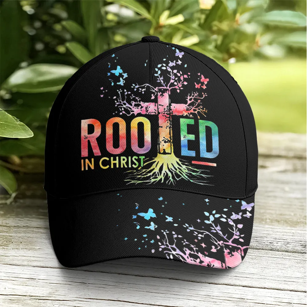 Rooted In Christ Black Baseball Cap Coolspod