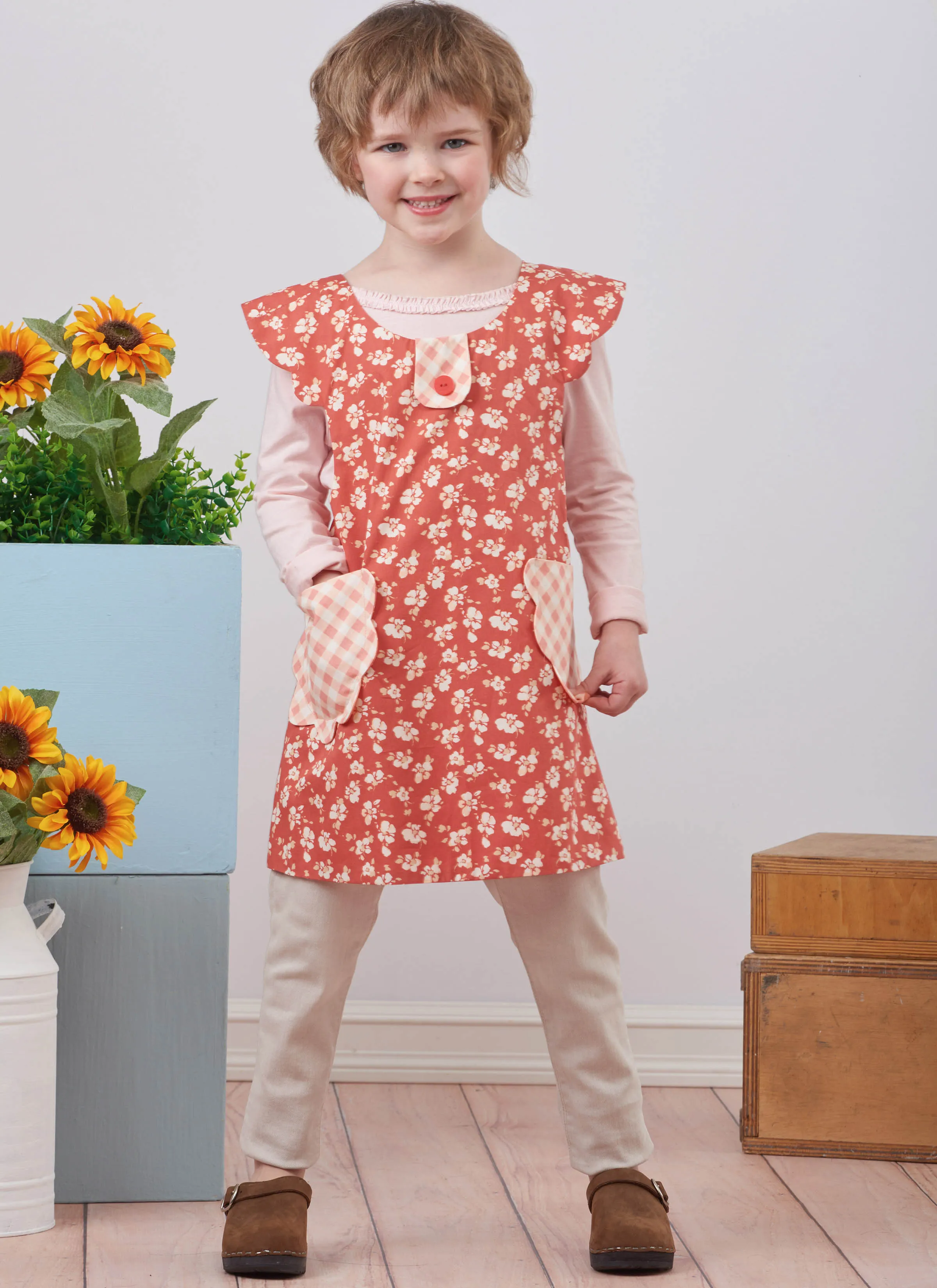 Simplicity Pattern S9767 Children's and Misses' Wrap Around Apron and Scarf Hat