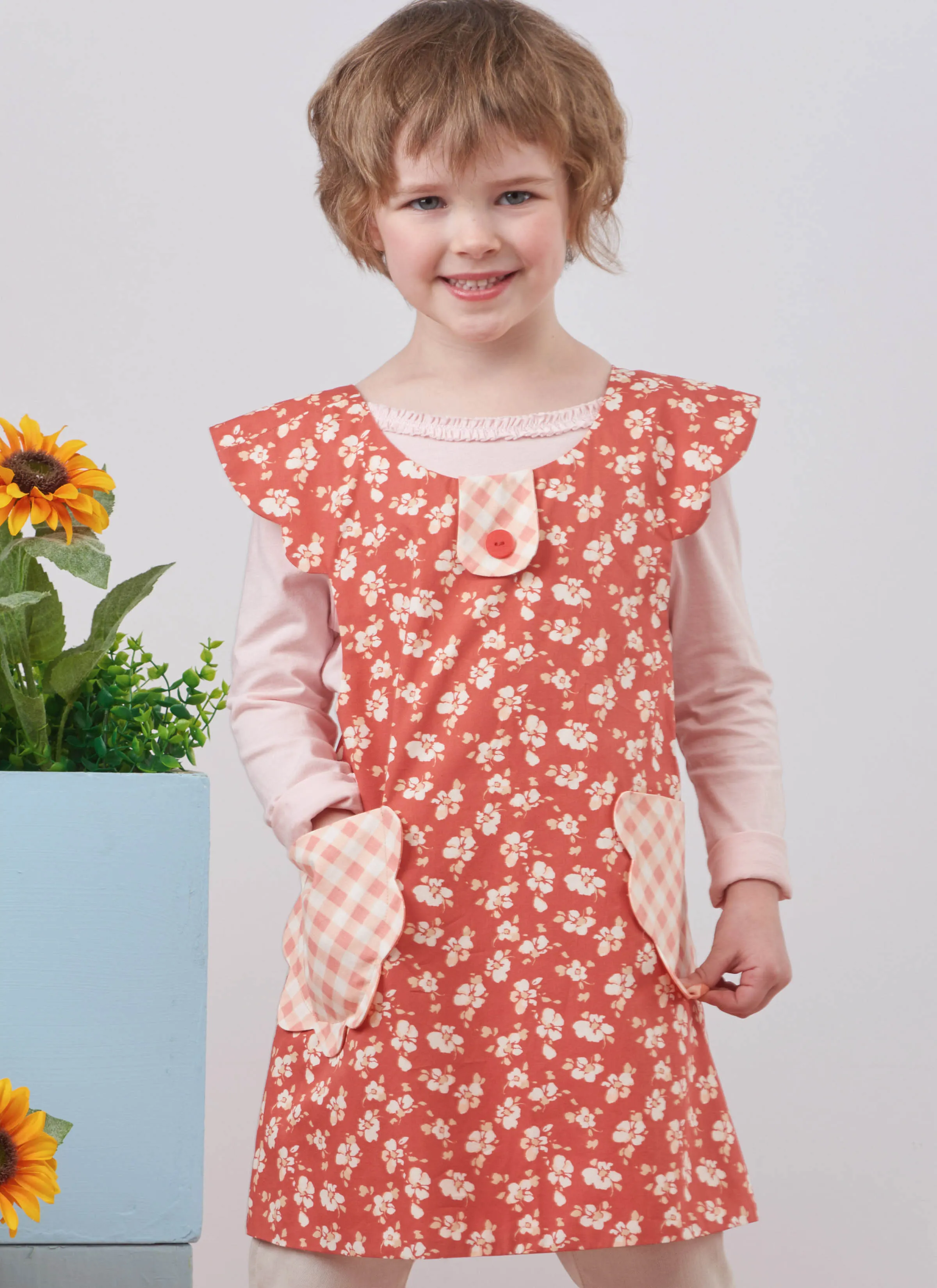 Simplicity Pattern S9767 Children's and Misses' Wrap Around Apron and Scarf Hat