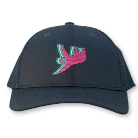 Sloth Trucker Hat / Magnetite Polycotton Blend with Graphite Mesh and Kool-Aid Sloth