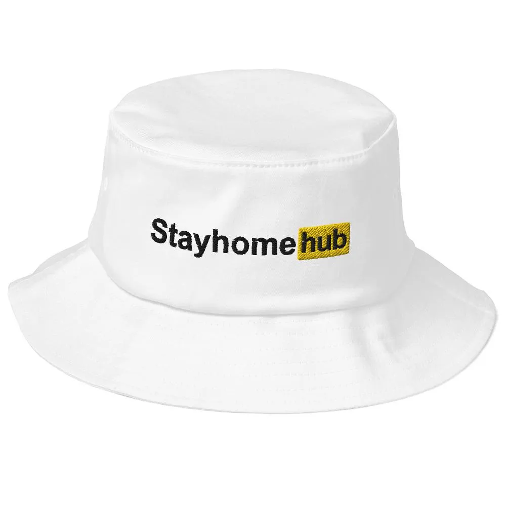 Stayhomehub Old School Bucket Hat White