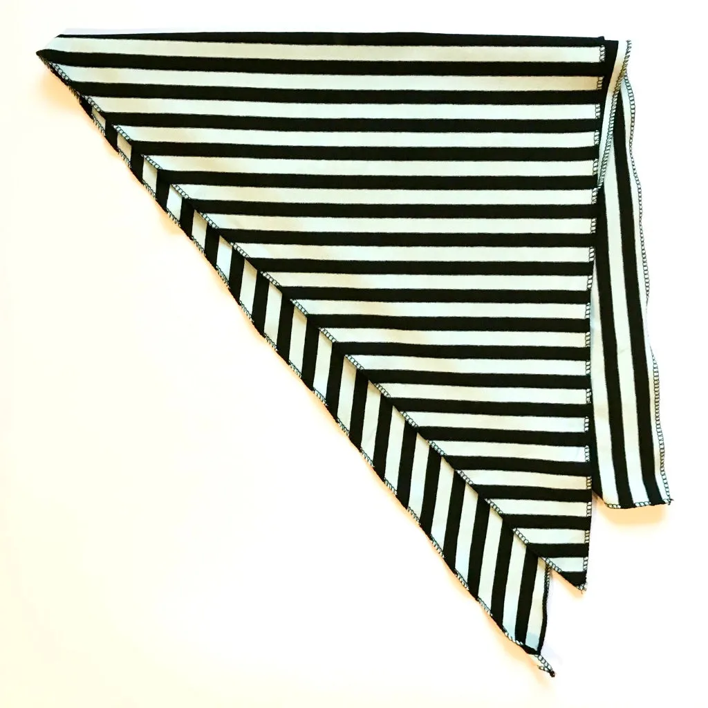 Stripe Chemo Headscarf Bandana Ice Black