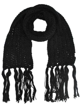 Thick Knit Long Winter Scarf With Fringe