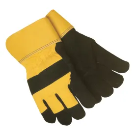 Tillman Large Black And Yellow Cowhide Leather ColdBlock/Cotton/Polyester Lined Cold Weather Gloves