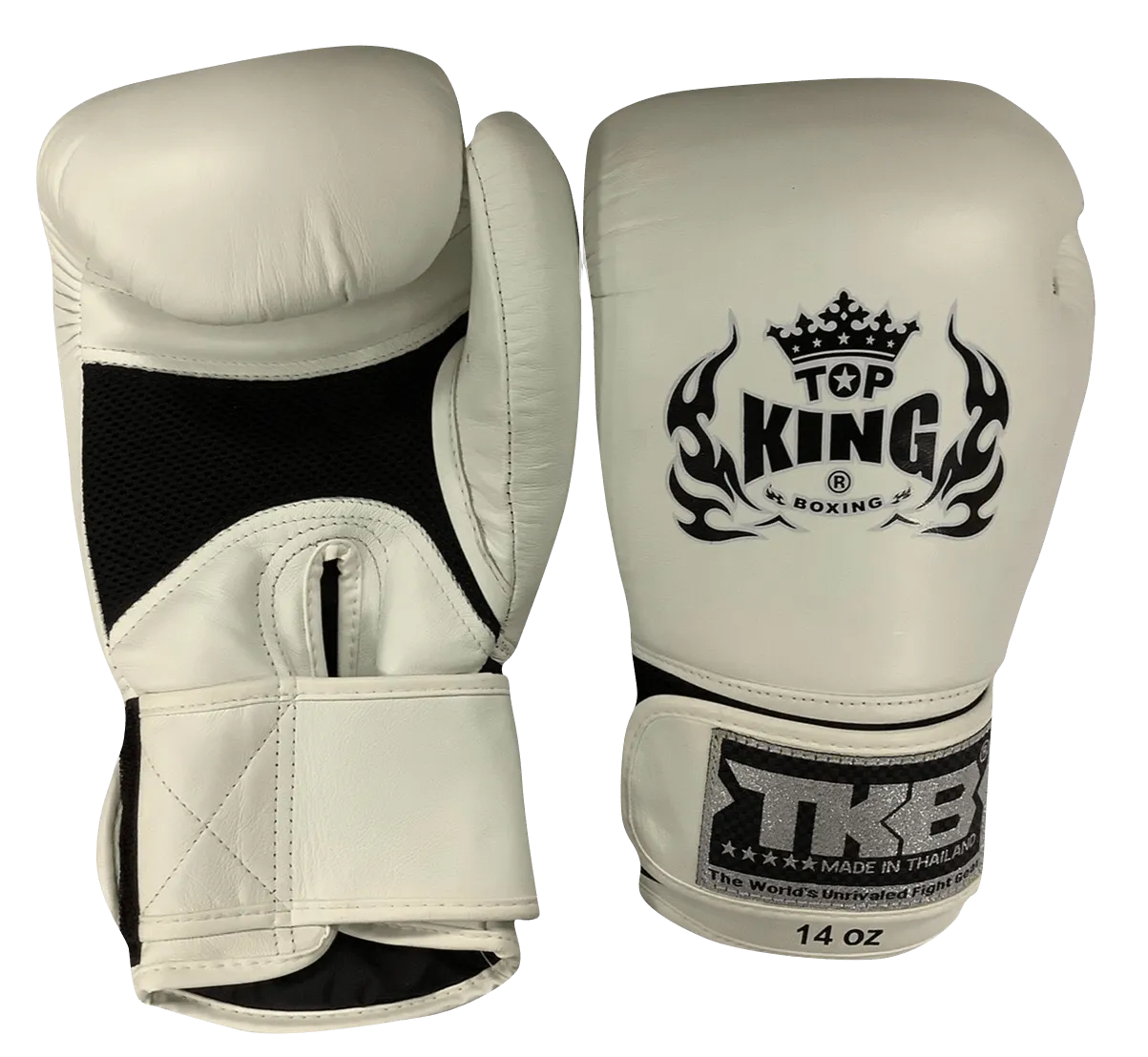 Top King Boxing Gloves Air Velcro TKBGAV White