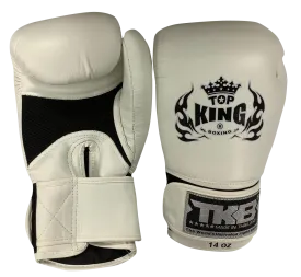 Top King Boxing Gloves Air Velcro TKBGAV White