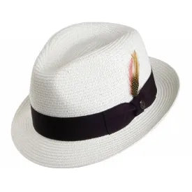 Toyo Straw Trilby Hat White Wholesale Pack