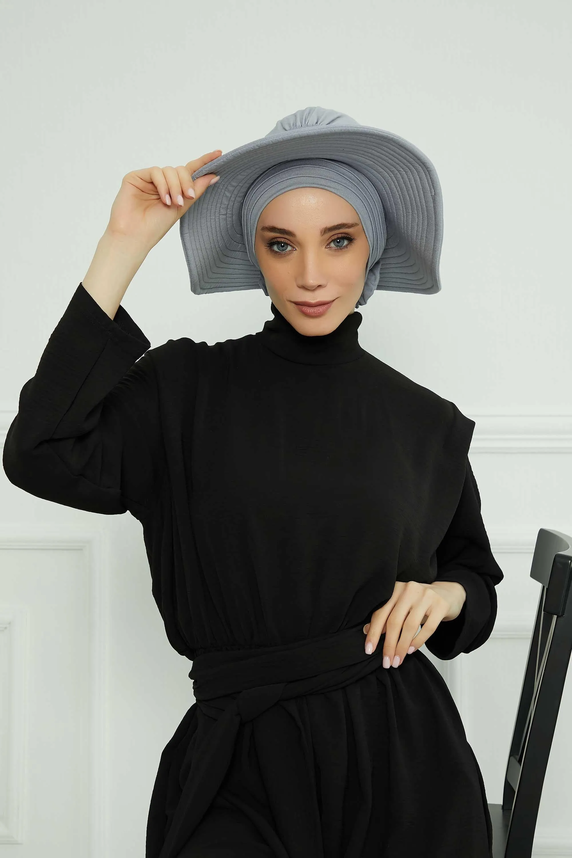 Turban Sun Hat for Women with Detachable Visor, Summer Sun Protective Head Cover for Modest Hijab Fashion, Handy Beach Hat for Women,S-2P