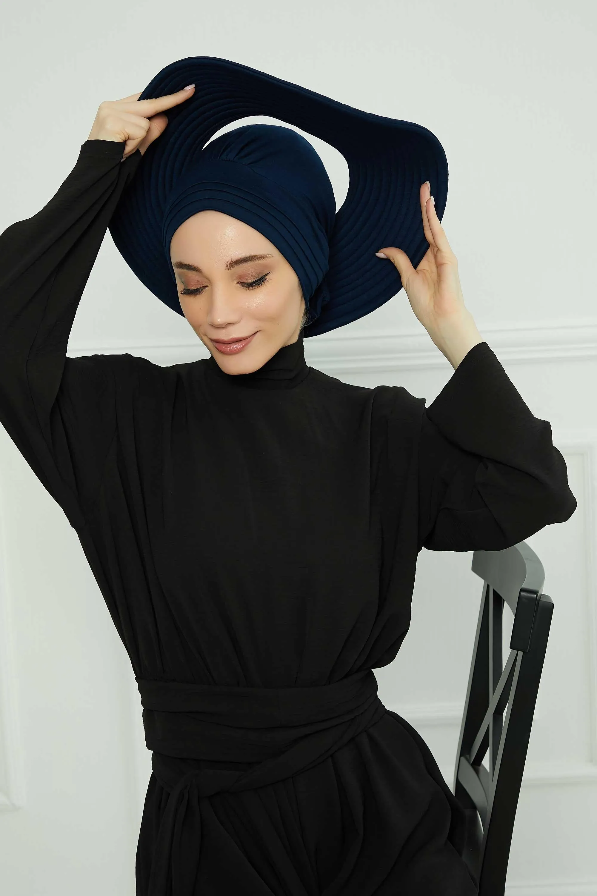 Turban Sun Hat for Women with Detachable Visor, Summer Sun Protective Head Cover for Modest Hijab Fashion, Handy Beach Hat for Women,S-2P