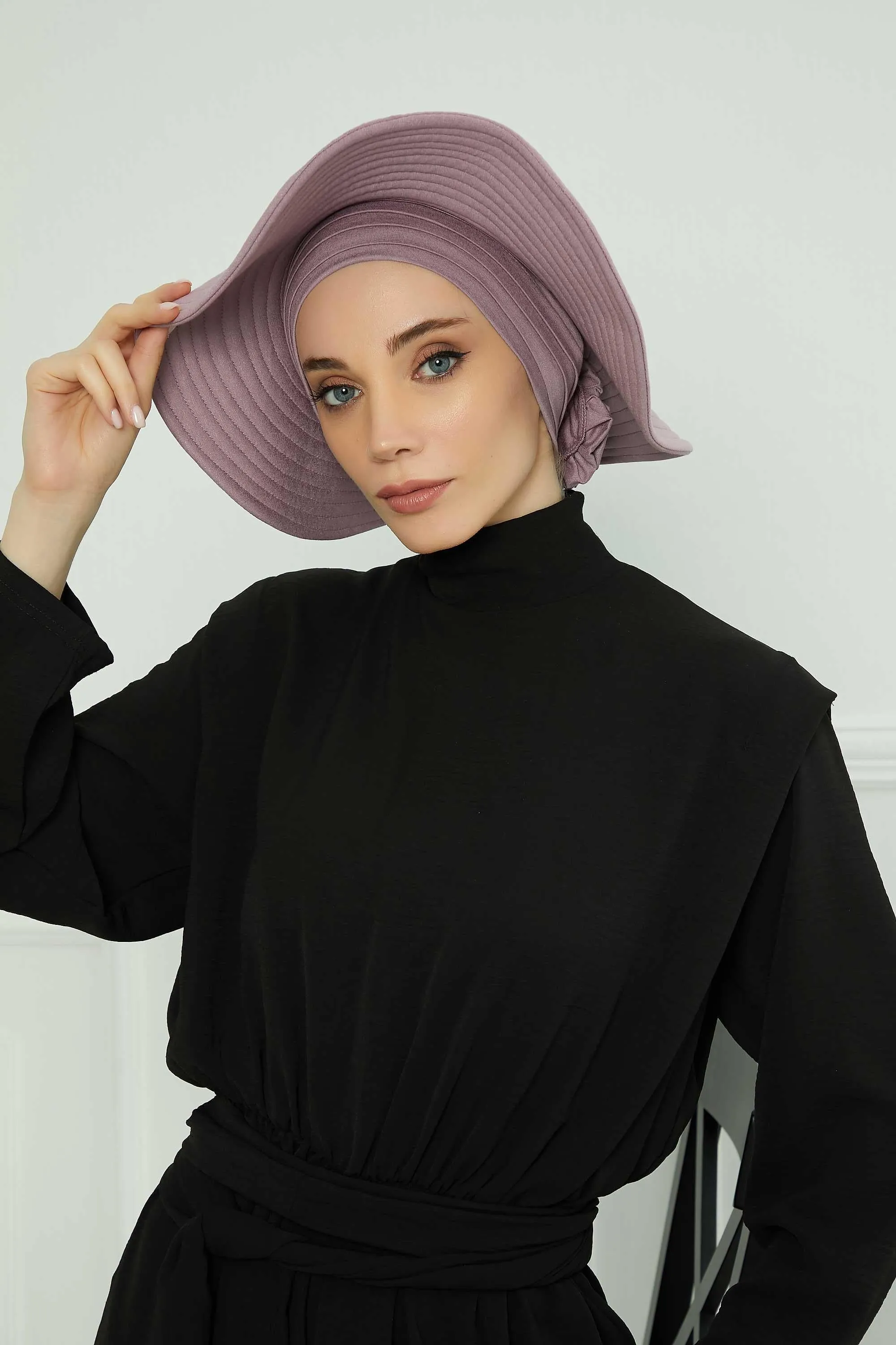 Turban Sun Hat for Women with Detachable Visor, Summer Sun Protective Head Cover for Modest Hijab Fashion, Handy Beach Hat for Women,S-2P