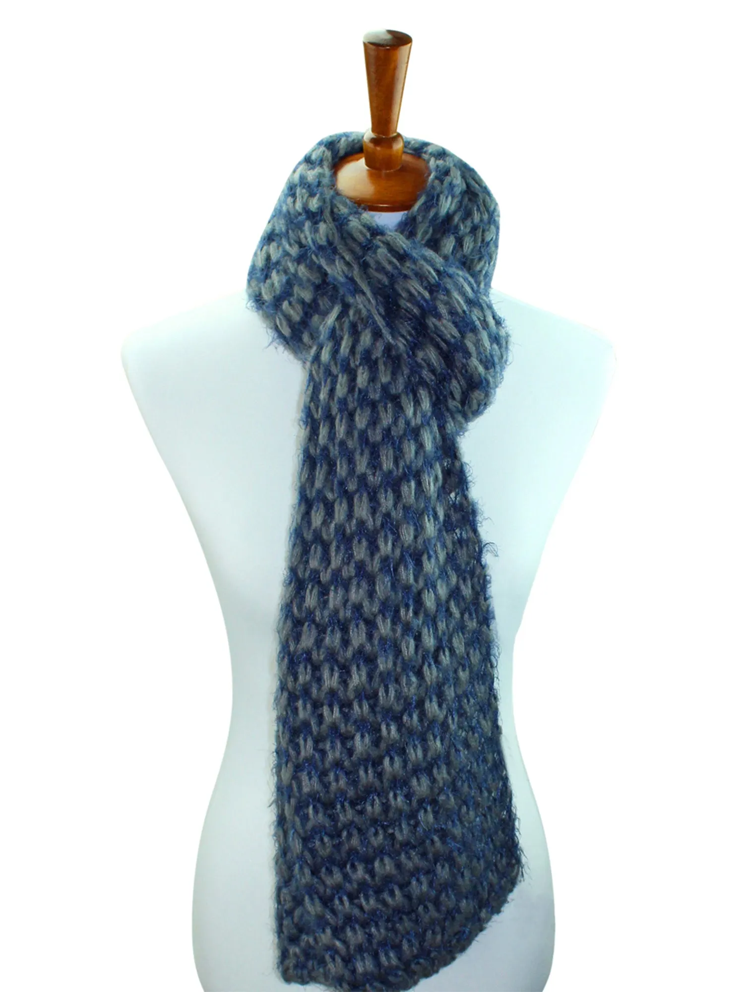 Two-Tone Eyelash Knit Oblong Unisex Soft Scarf