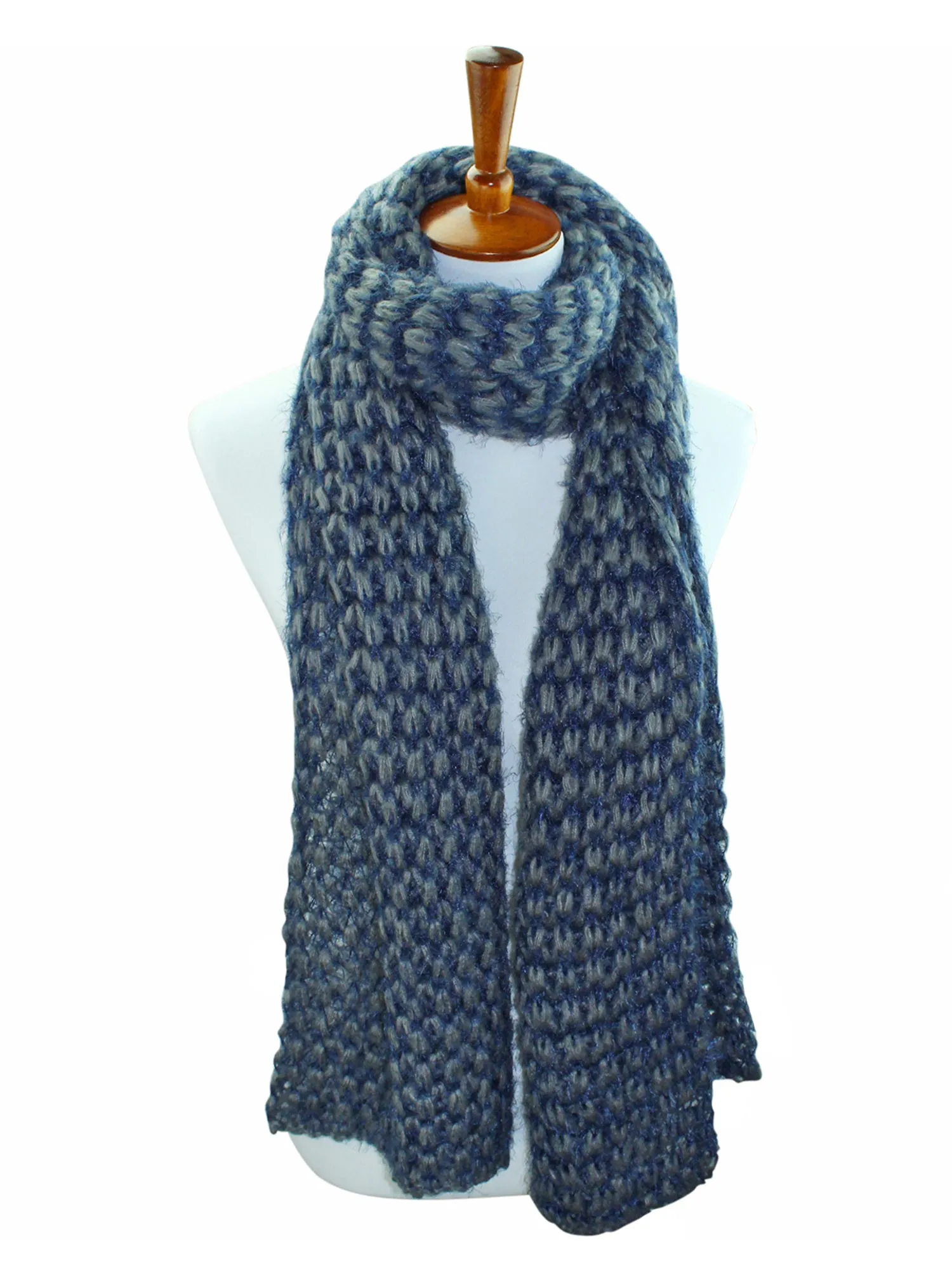 Two-Tone Eyelash Knit Oblong Unisex Soft Scarf