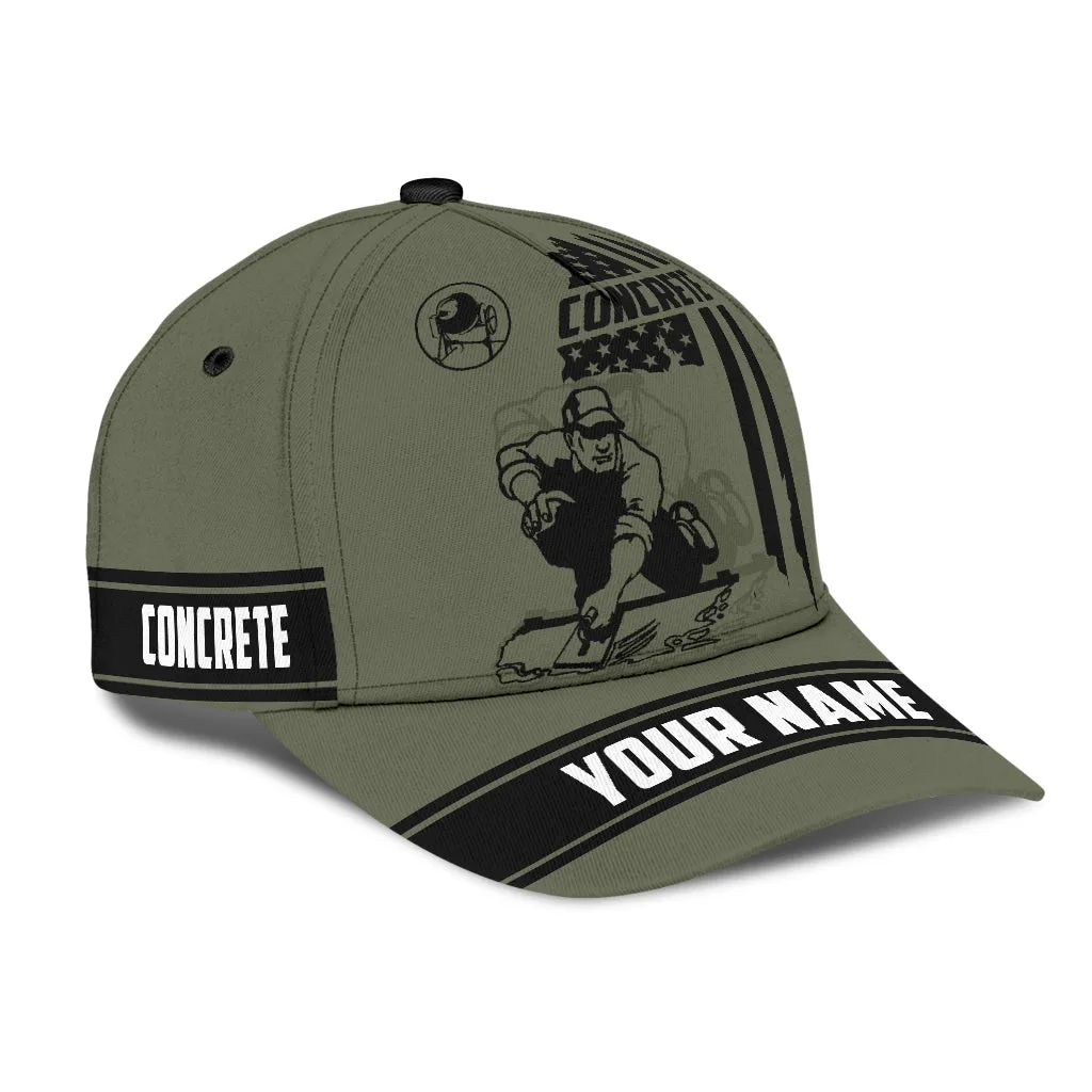 Us Concrete Custom Name Tattoo Cap Hat, Be Proud Of Concreter Baseball Cap Hat