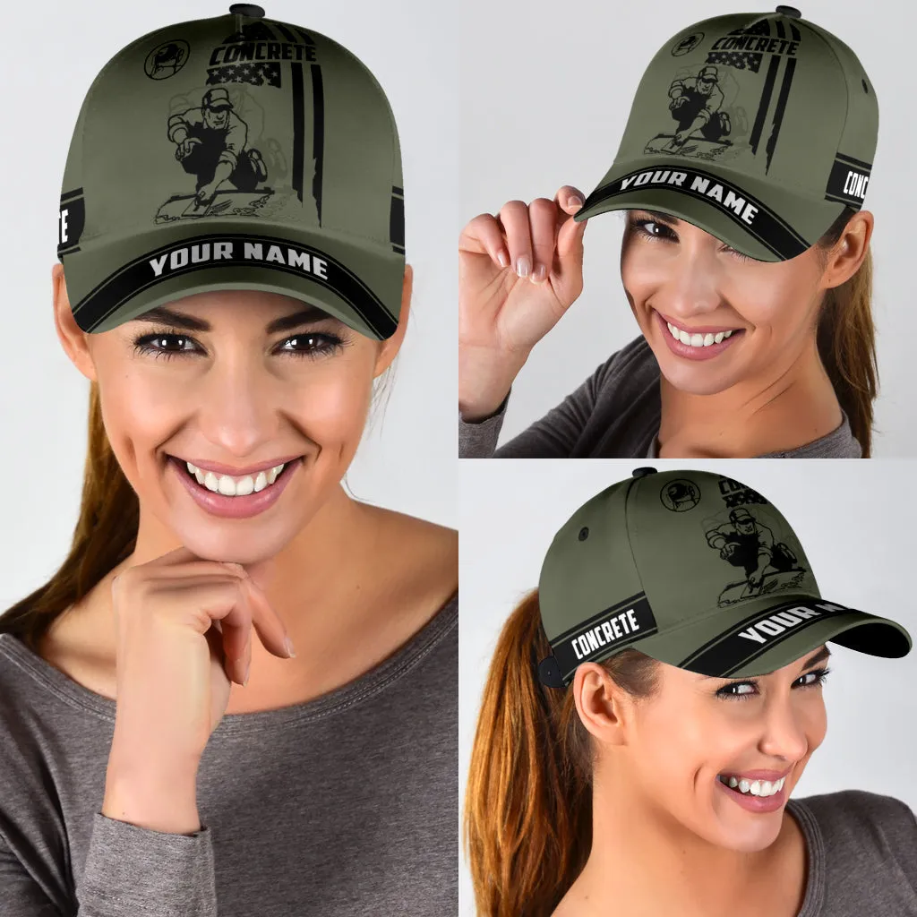 Us Concrete Custom Name Tattoo Cap Hat, Be Proud Of Concreter Baseball Cap Hat