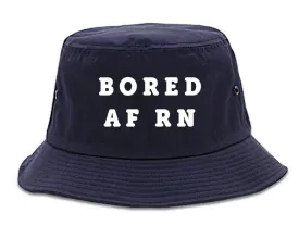 Very Nice Bored AF RN Black Bucket Hat Navy Blue