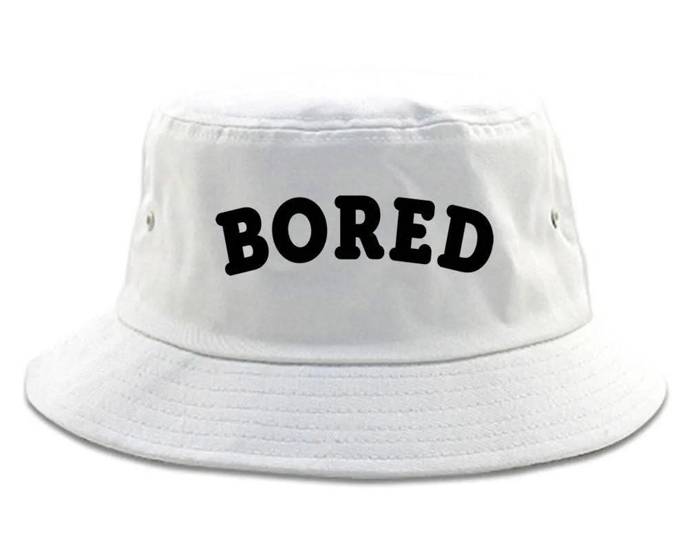 Very Nice Bored Arch Lazy Black Bucket Hat White